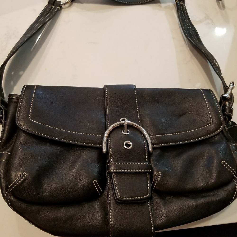 Coach Black Leather Shoulder Bag AO5S-3653